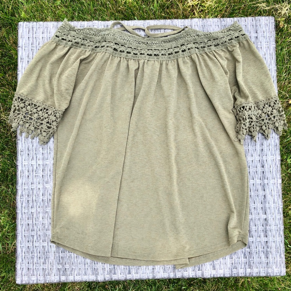 Olive Green- Cold Shoulder- Full Length Top